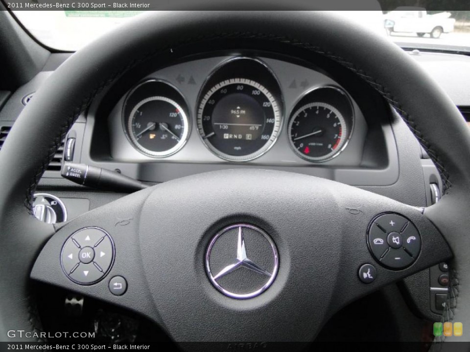 Black Interior Steering Wheel for the 2011 Mercedes-Benz C 300 Sport #44623639