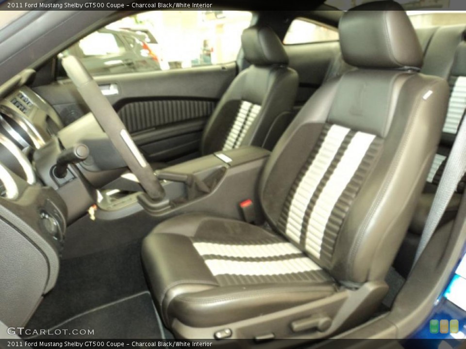 Charcoal Black/White Interior Photo for the 2011 Ford Mustang Shelby GT500 Coupe #44630482