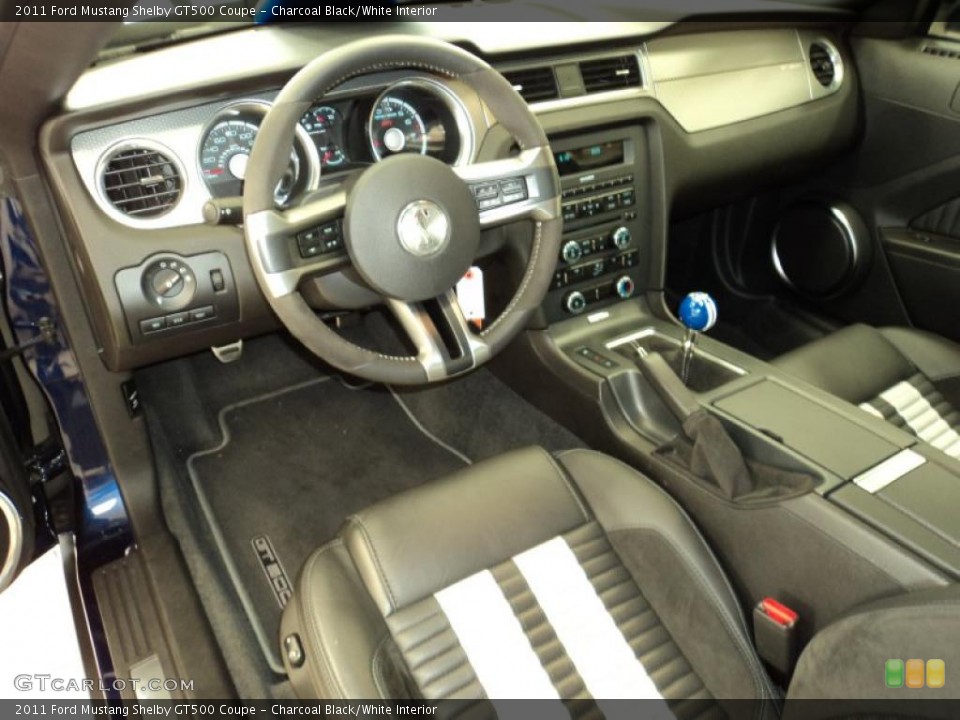 Charcoal Black/White Interior Dashboard for the 2011 Ford Mustang Shelby GT500 Coupe #44630502