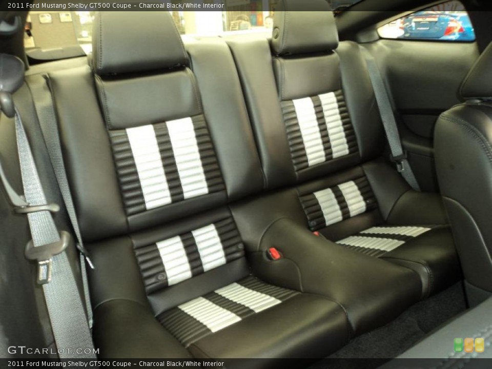 Charcoal Black/White Interior Photo for the 2011 Ford Mustang Shelby GT500 Coupe #44630550