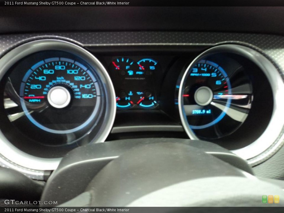 Charcoal Black/White Interior Gauges for the 2011 Ford Mustang Shelby GT500 Coupe #44630678