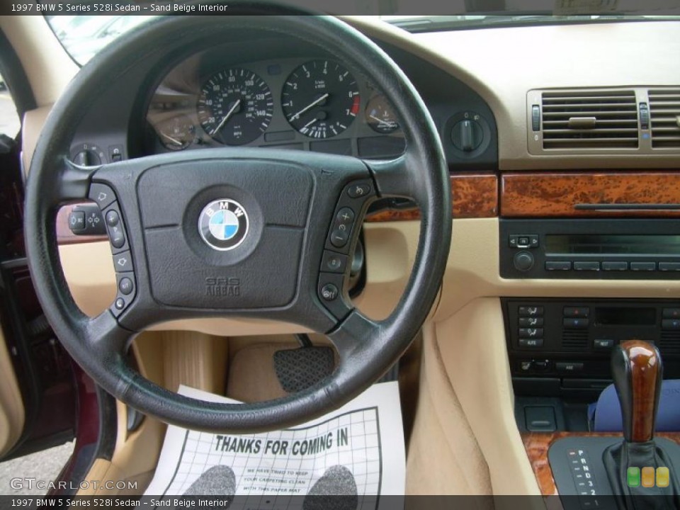 Sand Beige Interior Steering Wheel for the 1997 BMW 5 Series 528i Sedan #44639106