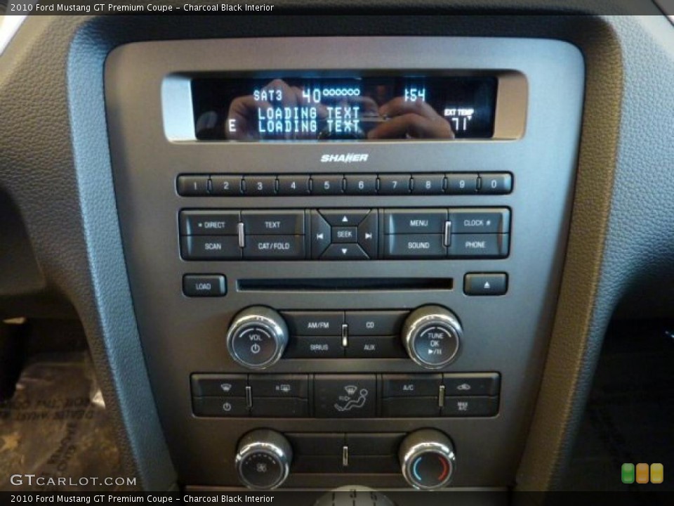 Charcoal Black Interior Controls for the 2010 Ford Mustang GT Premium Coupe #44640706