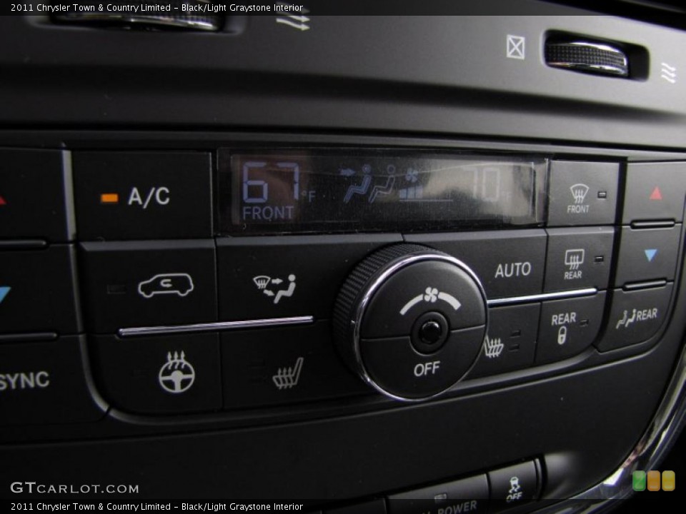 Black/Light Graystone Interior Controls for the 2011 Chrysler Town & Country Limited #44663567