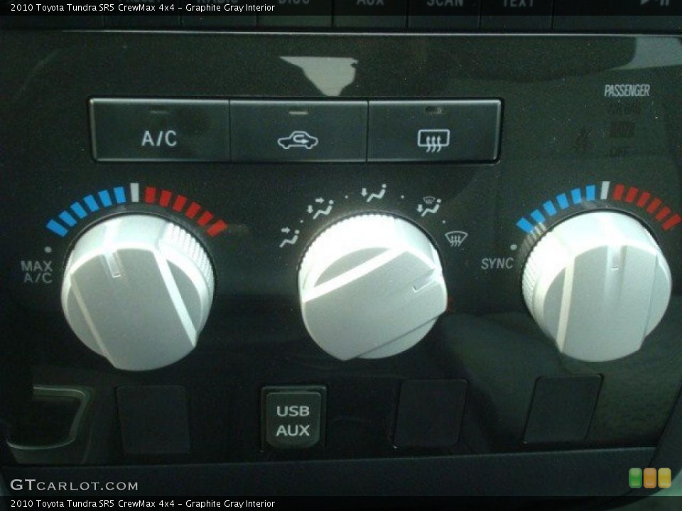 Graphite Gray Interior Controls for the 2010 Toyota Tundra SR5 CrewMax 4x4 #44665811