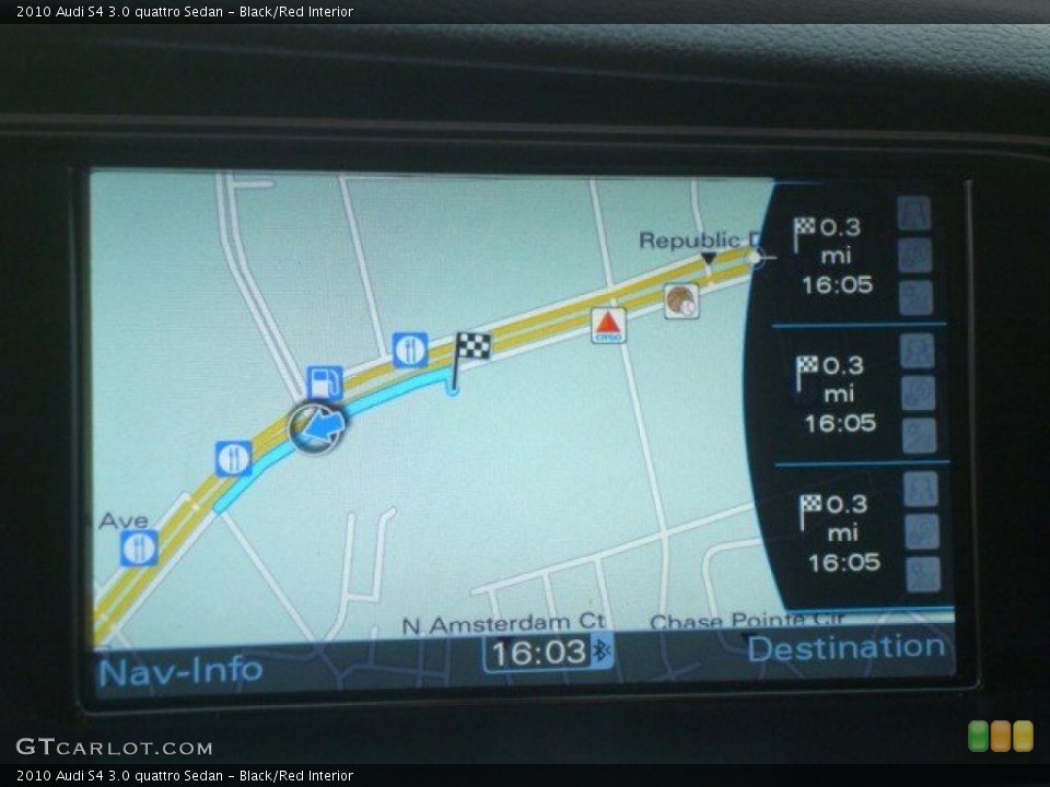 Black/Red Interior Navigation for the 2010 Audi S4 3.0 quattro Sedan #44667211