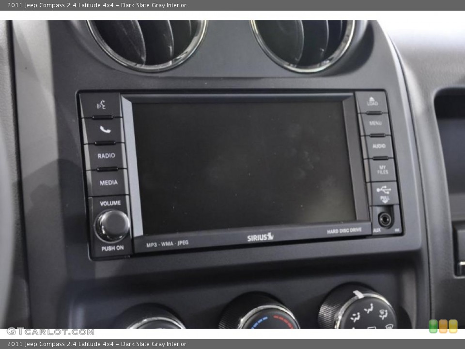 Dark Slate Gray Interior Controls for the 2011 Jeep Compass 2.4 Latitude 4x4 #44673227