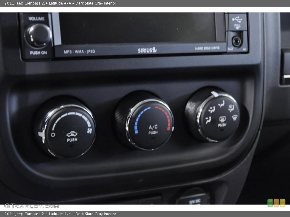 Dark Slate Gray Interior Controls for the 2011 Jeep Compass 2.4 Latitude 4x4 #44673251
