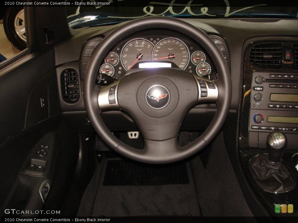 Ebony Black Interior Dashboard for the 2010 Chevrolet Corvette Convertible #44677639