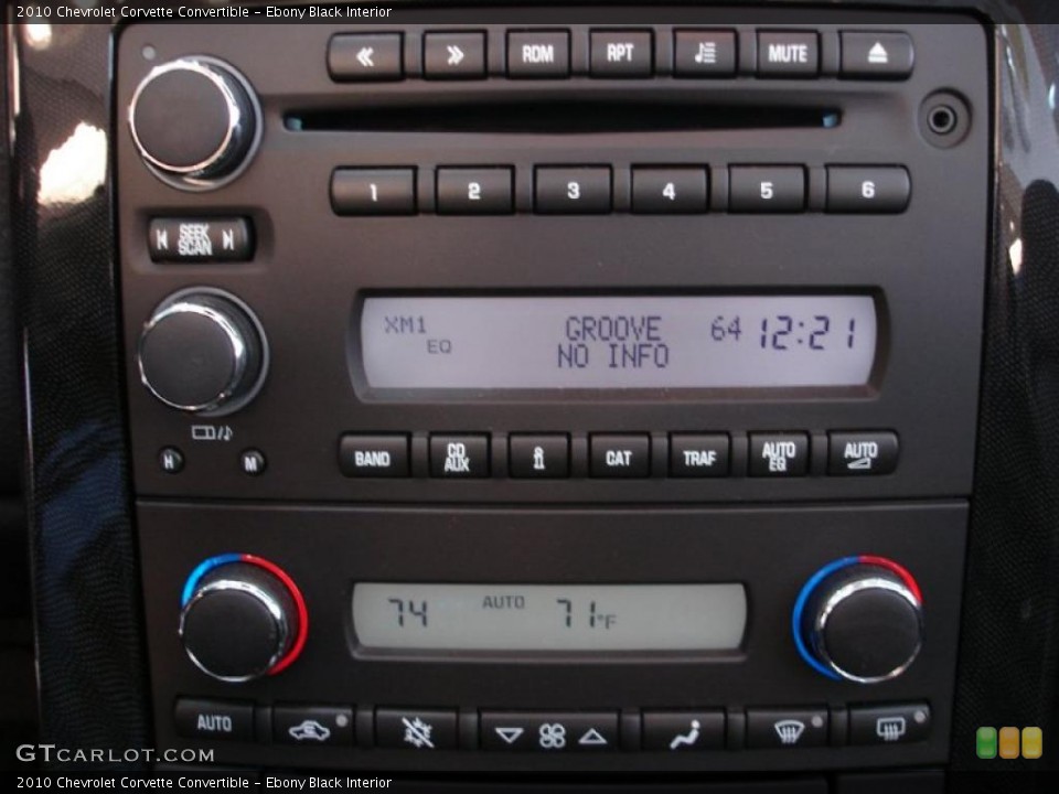 Ebony Black Interior Controls for the 2010 Chevrolet Corvette Convertible #44677703