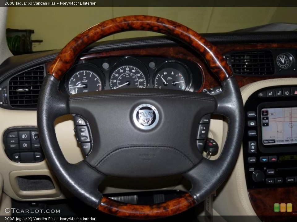 Ivory/Mocha Interior Steering Wheel for the 2008 Jaguar XJ Vanden Plas #44681739