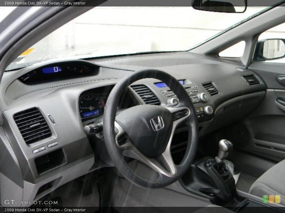 Gray Interior Dashboard for the 2009 Honda Civic DX-VP Sedan #44682011