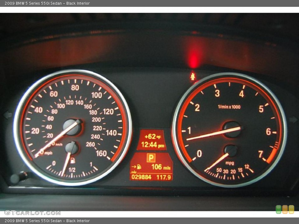 Black Interior Gauges for the 2009 BMW 5 Series 550i Sedan #44683315