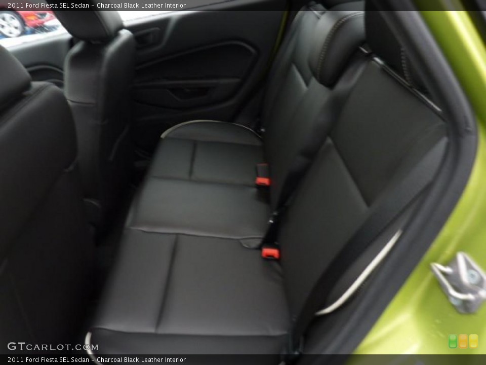 Charcoal Black Leather Interior Photo for the 2011 Ford Fiesta SEL Sedan #44688008