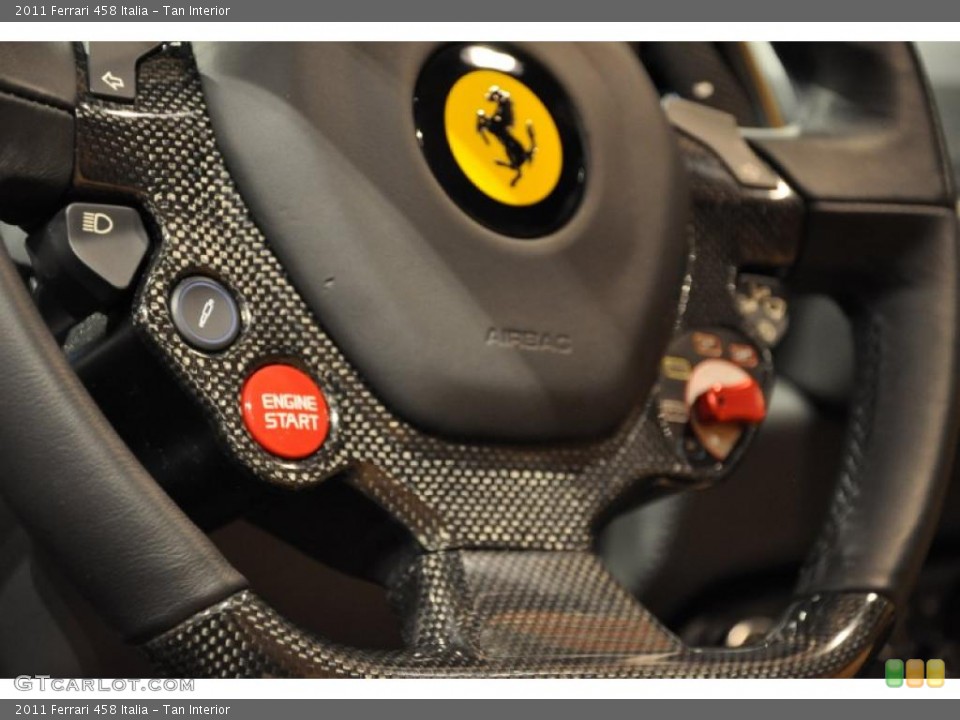 Tan Interior Steering Wheel For The 2011 Ferrari 458 Italia