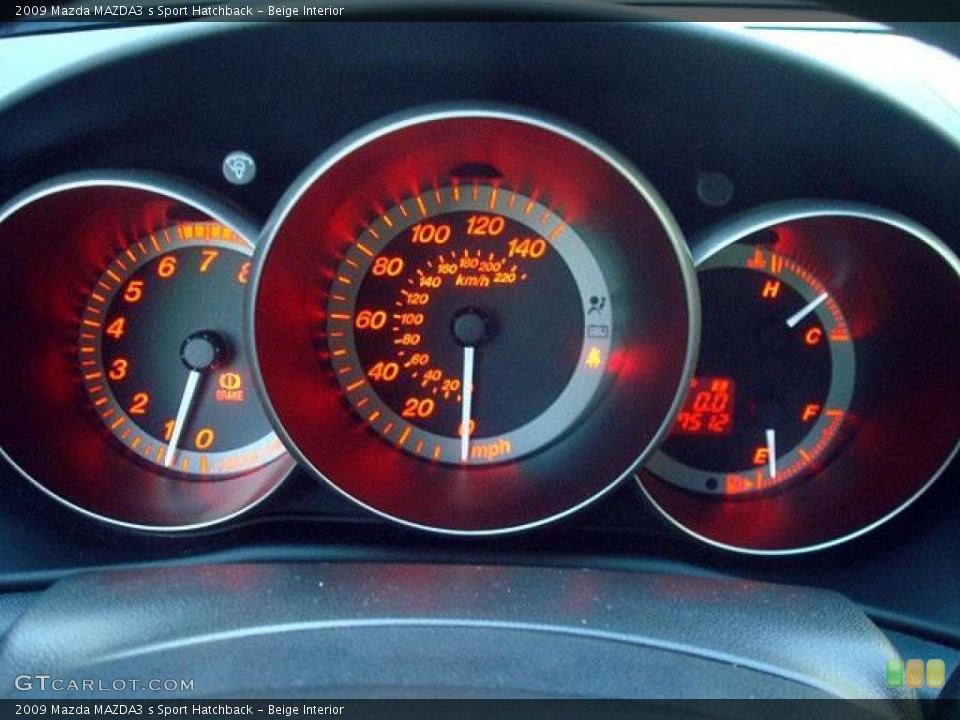Beige Interior Gauges for the 2009 Mazda MAZDA3 s Sport Hatchback #44697757