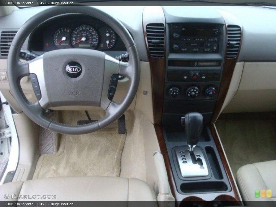 Beige Interior Dashboard for the 2006 Kia Sorento EX 4x4 #44709194