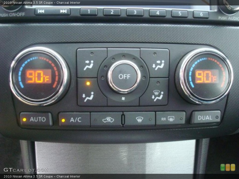Charcoal Interior Controls for the 2010 Nissan Altima 3.5 SR Coupe #44710416