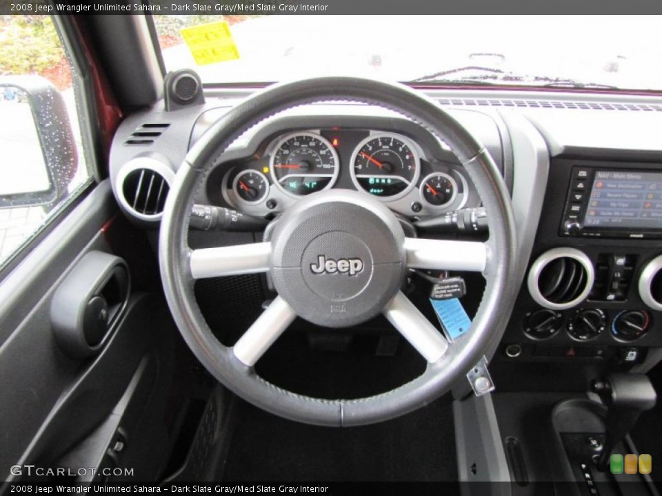 Dark Slate Gray/Med Slate Gray Interior Steering Wheel for the 2008 Jeep Wrangler Unlimited Sahara #44715419