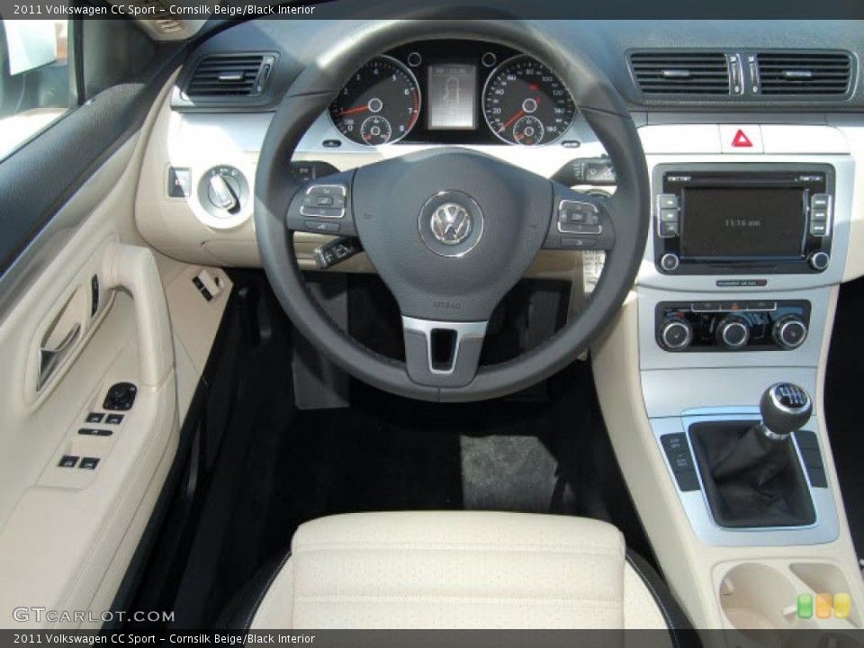 Cornsilk Beige/Black Interior Controls for the 2011 Volkswagen CC Sport #44715567