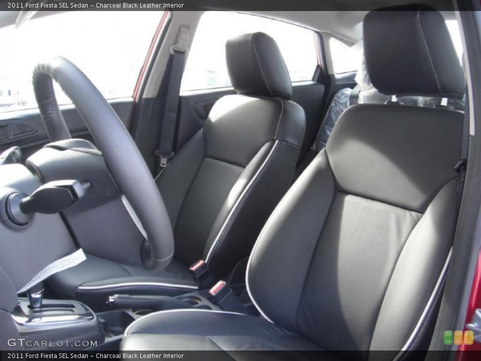 Charcoal Black Leather Interior Photo for the 2011 Ford Fiesta SEL Sedan #44722200