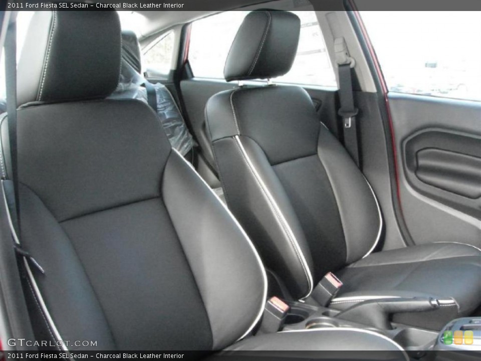 Charcoal Black Leather Interior Photo for the 2011 Ford Fiesta SEL Sedan #44722216