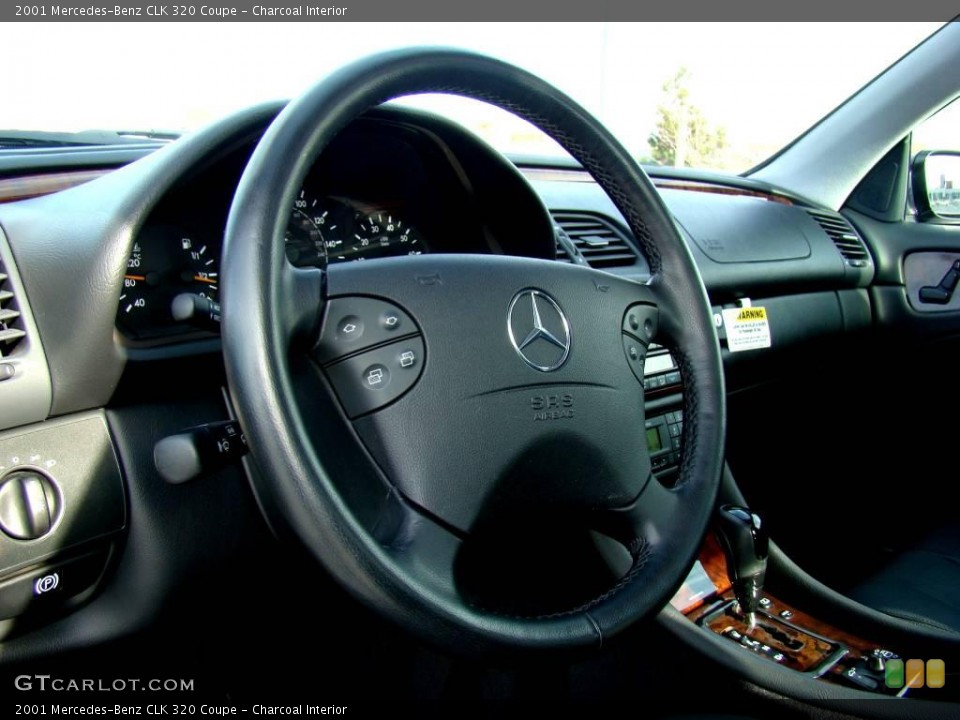Charcoal Interior Steering Wheel for the 2001 Mercedes-Benz CLK 320 Coupe #44725037