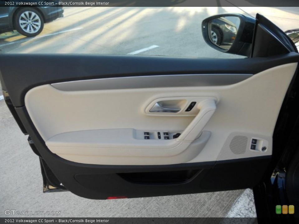 Black/Cornsilk Beige Interior Door Panel for the 2012 Volkswagen CC Sport #44729041