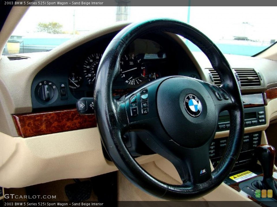 Sand Beige Interior Steering Wheel for the 2003 BMW 5 Series 525i Sport Wagon #44732440