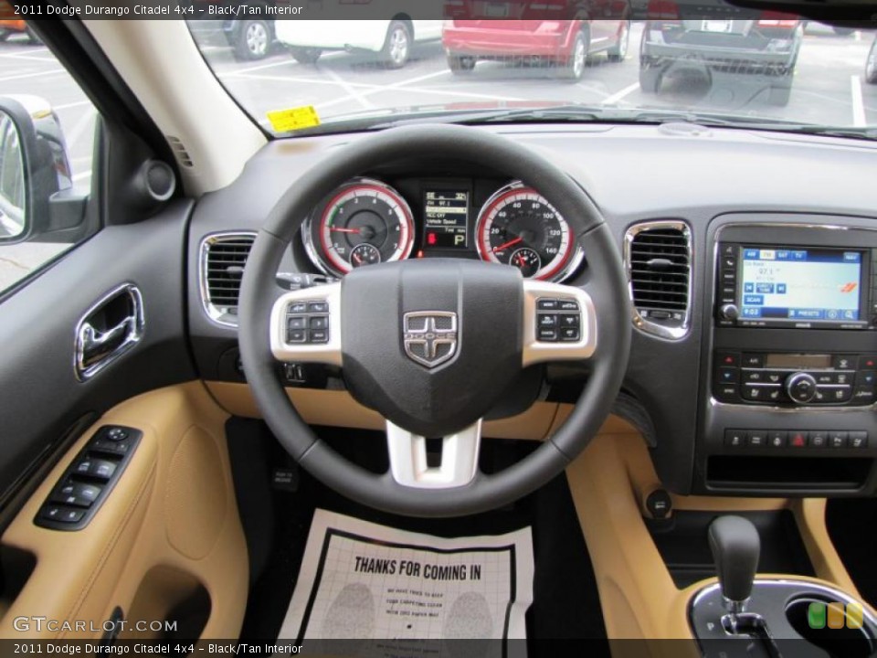 Black/Tan Interior Steering Wheel for the 2011 Dodge Durango Citadel 4x4 #44743491