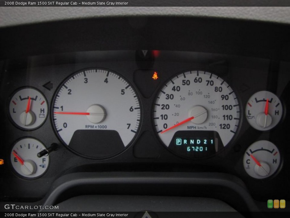 Medium Slate Gray Interior Gauges for the 2008 Dodge Ram 1500 SXT Regular Cab #44744163
