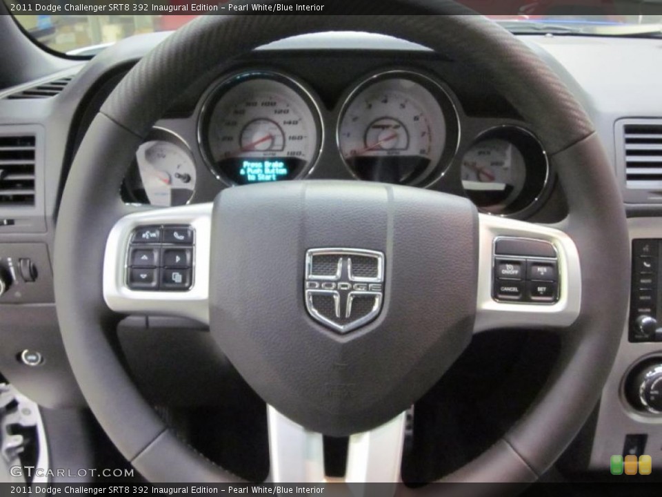 Pearl White/Blue Interior Steering Wheel for the 2011 Dodge Challenger SRT8 392 Inaugural Edition #44748095