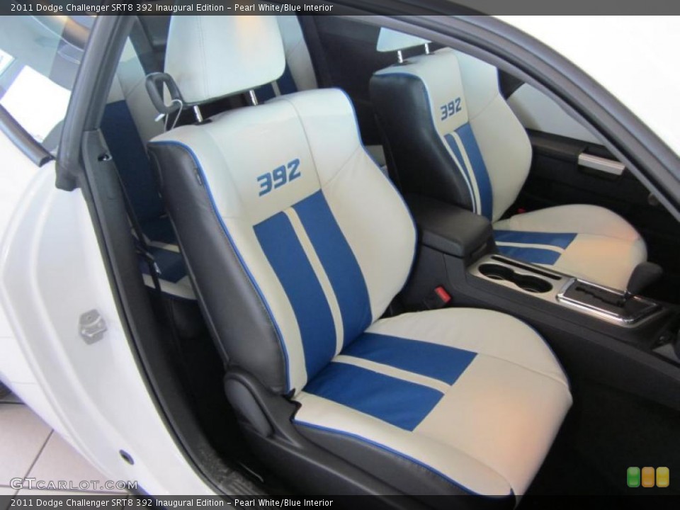 Pearl White/Blue Interior Photo for the 2011 Dodge Challenger SRT8 392 Inaugural Edition #44748111