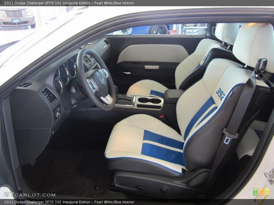 Pearl White/Blue Interior Photo for the 2011 Dodge Challenger SRT8 392 Inaugural Edition #44748143