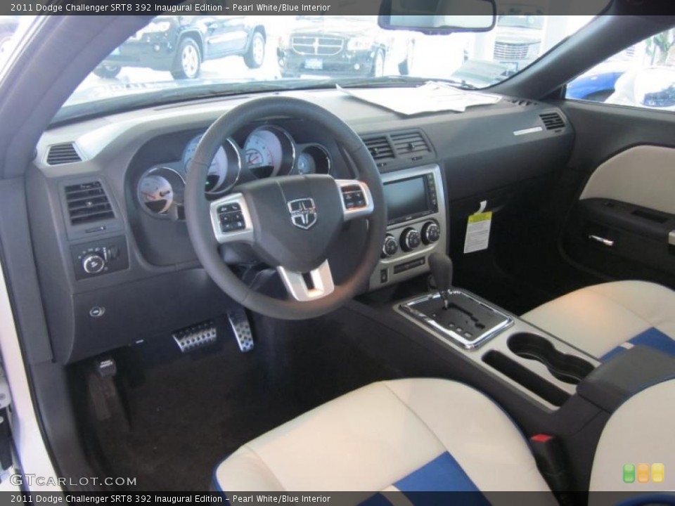 Pearl White/Blue Interior Prime Interior for the 2011 Dodge Challenger SRT8 392 Inaugural Edition #44748219