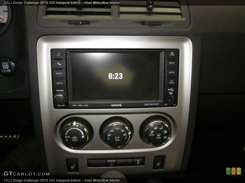 Pearl White/Blue Interior Controls for the 2011 Dodge Challenger SRT8 392 Inaugural Edition #44748259