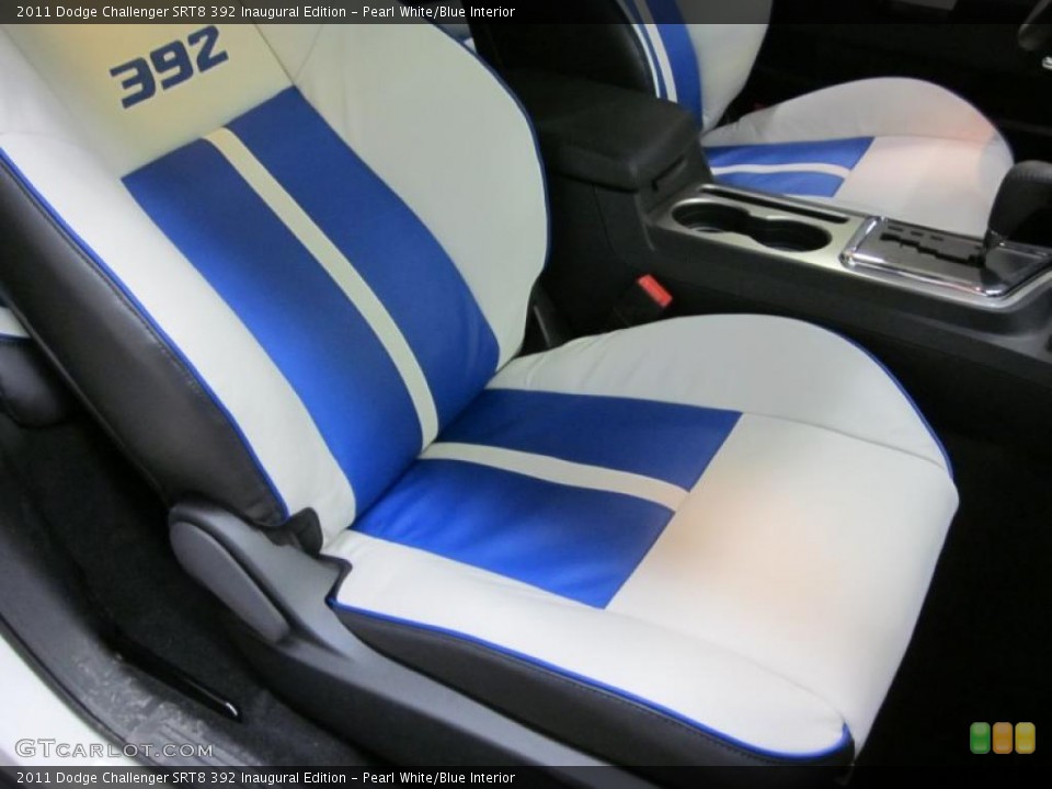 Pearl White/Blue Interior Photo for the 2011 Dodge Challenger SRT8 392 Inaugural Edition #44748275
