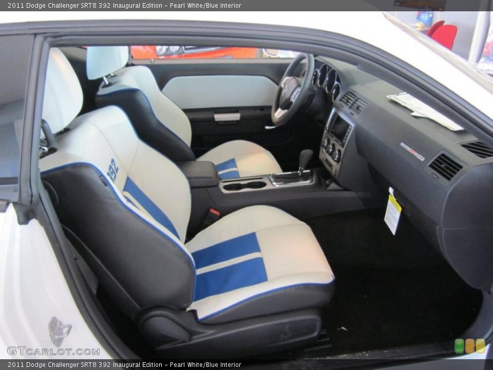 Pearl White/Blue Interior Photo for the 2011 Dodge Challenger SRT8 392 Inaugural Edition #44748395