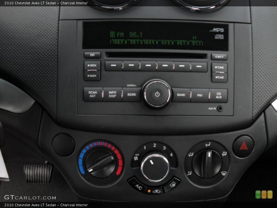 Charcoal Interior Controls for the 2010 Chevrolet Aveo LT Sedan #44750795