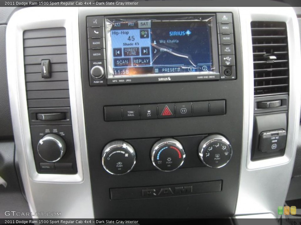 Dark Slate Gray Interior Controls for the 2011 Dodge Ram 1500 Sport Regular Cab 4x4 #44759443