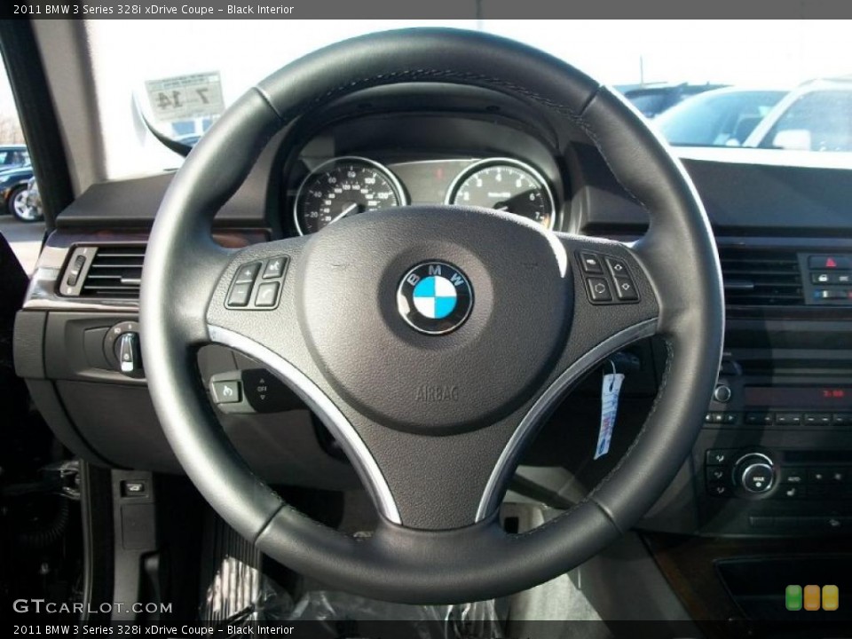 Black Interior Steering Wheel for the 2011 BMW 3 Series 328i xDrive Coupe #44767181