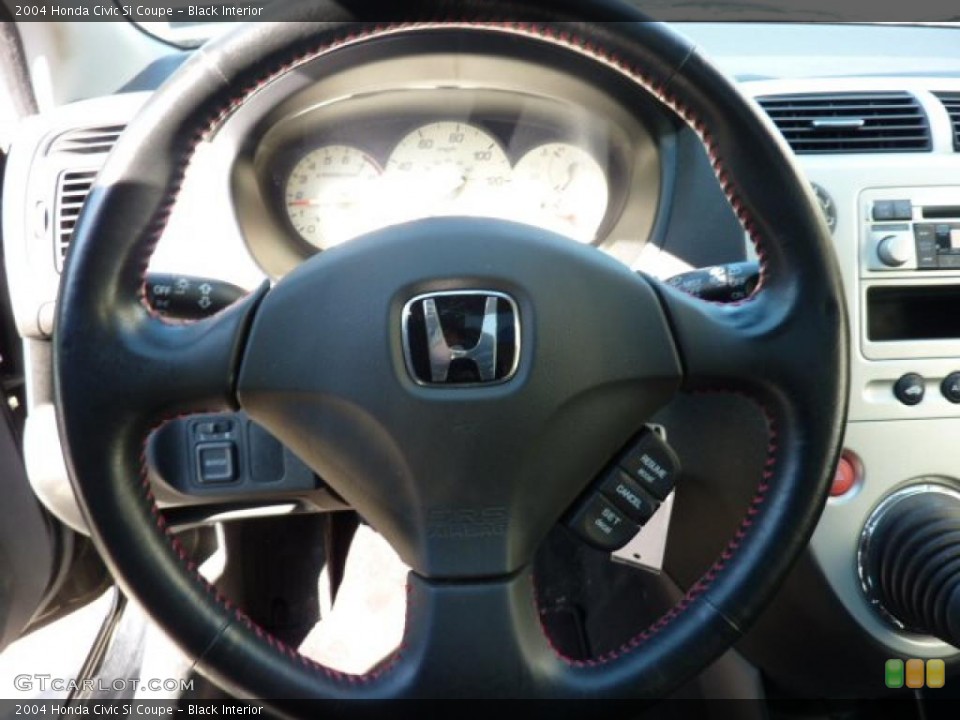 Black Interior Steering Wheel for the 2004 Honda Civic Si Coupe #44775397
