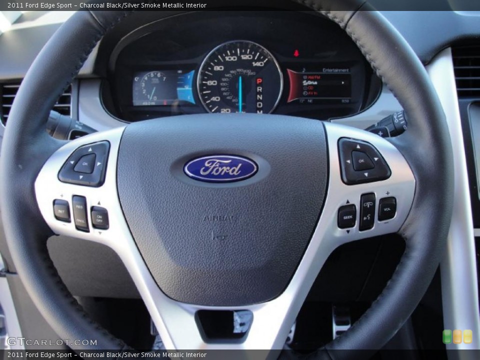 Charcoal Black/Silver Smoke Metallic Interior Steering Wheel for the 2011 Ford Edge Sport #44778722