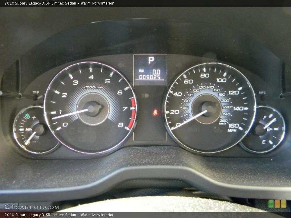 Warm Ivory Interior Gauges for the 2010 Subaru Legacy 3.6R Limited Sedan #44779458