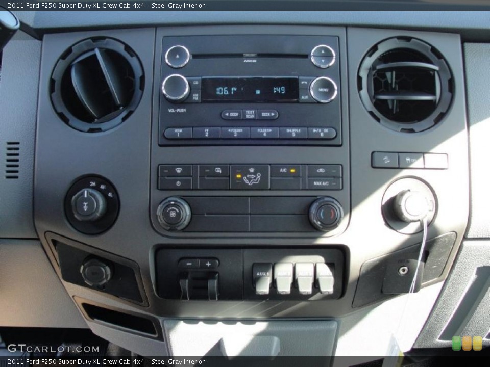 Steel Gray Interior Controls for the 2011 Ford F250 Super Duty XL Crew Cab 4x4 #44780175