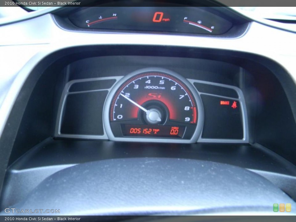 Black Interior Gauges for the 2010 Honda Civic Si Sedan #44789062