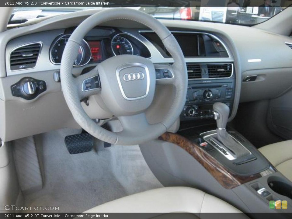 Cardamom Beige Interior Dashboard for the 2011 Audi A5 2.0T Convertible #44793034