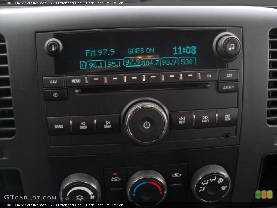 Dark Titanium Interior Controls for the 2009 Chevrolet Silverado 1500 Extended Cab #44799946