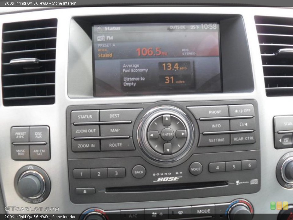 Stone Interior Controls for the 2009 Infiniti QX 56 4WD #44801762