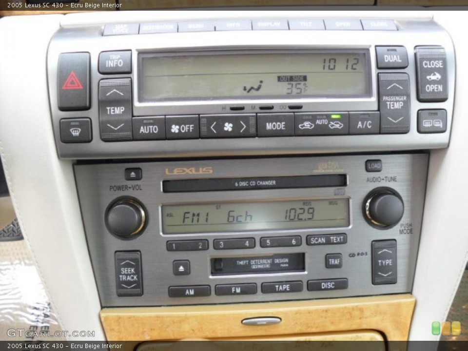 Ecru Beige Interior Controls for the 2005 Lexus SC 430 #44801982
